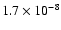$1.7 \times 10^{-8}$