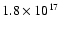 $1.8 \times 10^{17}$