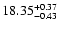 $\rm 18.35^{+0.37}_{-0.43}$