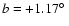 $b=+1.17\hbox{$^\circ$ }$