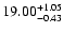 $\rm 19.00^{+1.05}_{-0.43}$