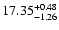$\rm 17.35^{+0.48}_{-1.26}$