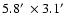 $5.8\hbox{$^\prime$ }\times 3.1\hbox{$^\prime$ }$