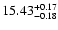 $\rm 15.43^{+0.17}_{-0.18}$