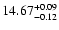 $\rm 14.67^{+0.09}_{-0.12}$