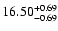 $\rm 16.50^{+0.69}_{-0.69}$