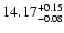 $\rm 14.17^{+0.15}_{-0.08}$