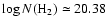 $\log N(\rm {H}_2)\simeq20.38$