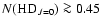 $N({\rm HD}_{J=0})\ga0.45$