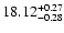 $\rm 18.12^{+0.27}_{-0.28}$