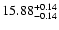 $\rm 15.88^{+0.14}_{-0.14}$
