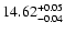 $\rm 14.62^{+0.05}_{-0.04}$