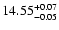 $\rm 14.55^{+0.07}_{-0.05}$