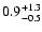 $\rm0.9^{+1.3}_{-0.5}$