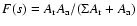$F(s) = {A_{\rm r} A_{\rm a}} /({\Sigma A_{\rm r} + A_{\rm a}})$