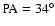 $\rm PA = 34^\circ $