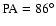 $\rm PA = 86^\circ $