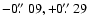 $-0\hbox{$.\!\!^{\prime\prime}$ }09, +0\hbox{$.\!\!^{\prime\prime}$ }29$