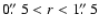 $0\hbox{$.\!\!^{\prime\prime}$ }5<r<1\hbox{$.\!\!^{\prime\prime}$ }5$