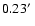 $ 0.23\hbox{$^\prime$ }$