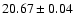 $20.67\pm0.04$