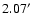 $ 2.07\hbox{$^\prime$ }$