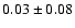 $ 0.03\pm0.08$