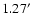 $ 1.27\hbox{$^\prime$ }$