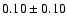 $ 0.10\pm0.10$