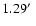 $ 1.29\hbox{$^\prime$ }$