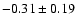$-0.31\pm0.19$