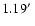$ 1.19\hbox{$^\prime$ }$
