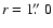 $r=1\hbox{$.\!\!^{\prime\prime}$ }0$