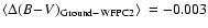 $\mbox{$\langle \Delta (B\!-\!V)_{\rm Ground-WFPC2}\rangle$ }=-0.003$