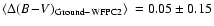 $\mbox{$\langle \Delta (B\!-\!V)_{\rm Ground-WFPC2}\rangle$ }=0.05\pm0.15$
