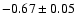 $-0.67\pm0.05$