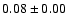 $ 0.08\pm0.00$