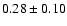 $ 0.28\pm0.10$