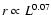 $r\propto L^{0.07}$