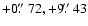 $+0\hbox{$.\!\!^{\prime\prime}$ }72, +9\hbox{$.\!\!^{\prime\prime}$ }43$
