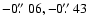$-0\hbox{$.\!\!^{\prime\prime}$ }06, -0\hbox{$.\!\!^{\prime\prime}$ }43$