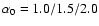 $\alpha _0 = 1.0/1.5/2.0$