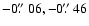 $-0\hbox{$.\!\!^{\prime\prime}$ }06, -0\hbox{$.\!\!^{\prime\prime}$ }46$
