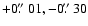 $+0\hbox{$.\!\!^{\prime\prime}$ }01, -0\hbox{$.\!\!^{\prime\prime}$ }30$