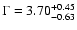 $\Gamma=3.70^{+0.45}_{-0.63}$