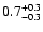 $\rm0.7_{-0.3}^{+0.3}$