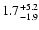 $\rm 1.7_{-1.9}^{+5.2}$