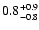 $\rm0.8_{-0.8}^{+0.9}$