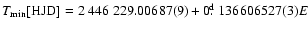 $T_{\rm
min}[{\rm HJD}]=2~446~229.00687(9)+0\hbox{$.\!\!^{\rm d}$ }136606527(3)E$