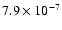 $7.9 \times 10^{-7}$